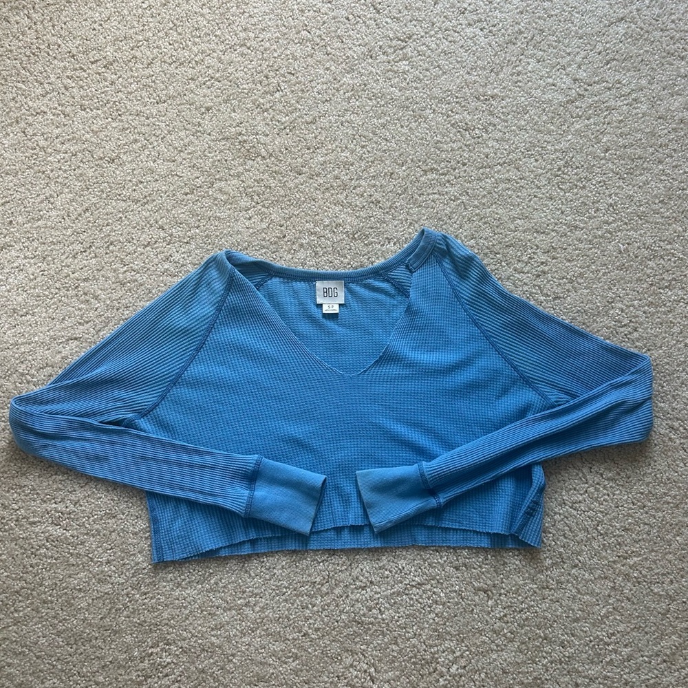 Urban Outfitters Blue Fitted Crop Top